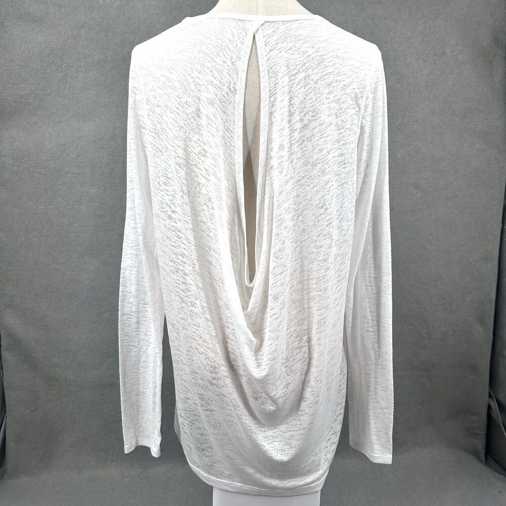 Lululemon Womens Long Sleeve Shirt Sz 6 White Open Keyhole Back Low Key Burnout - Picture 5 of 11